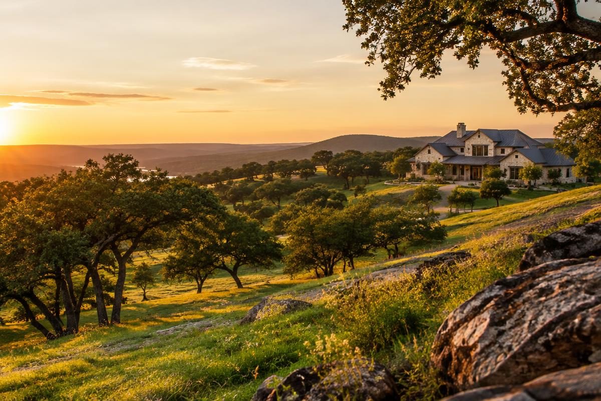 Rolling Hill Country hills and live oaks near Stone Oak